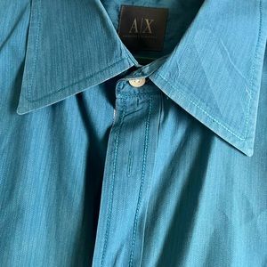 Blue Armani Button Down Shirt